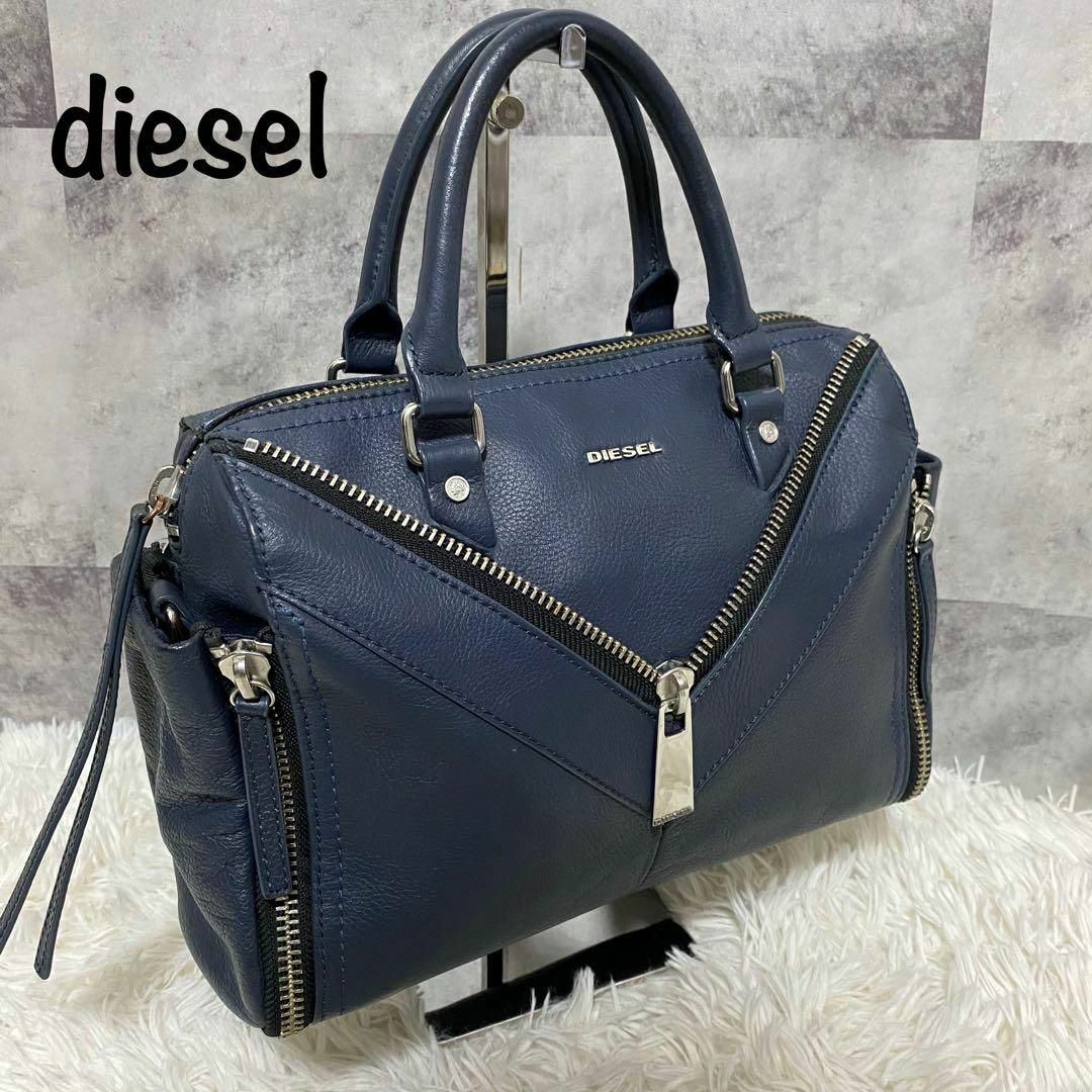 バッグDIESEL ディーゼル ショルダーバッグ ハンドバッグ 2way ネイビー