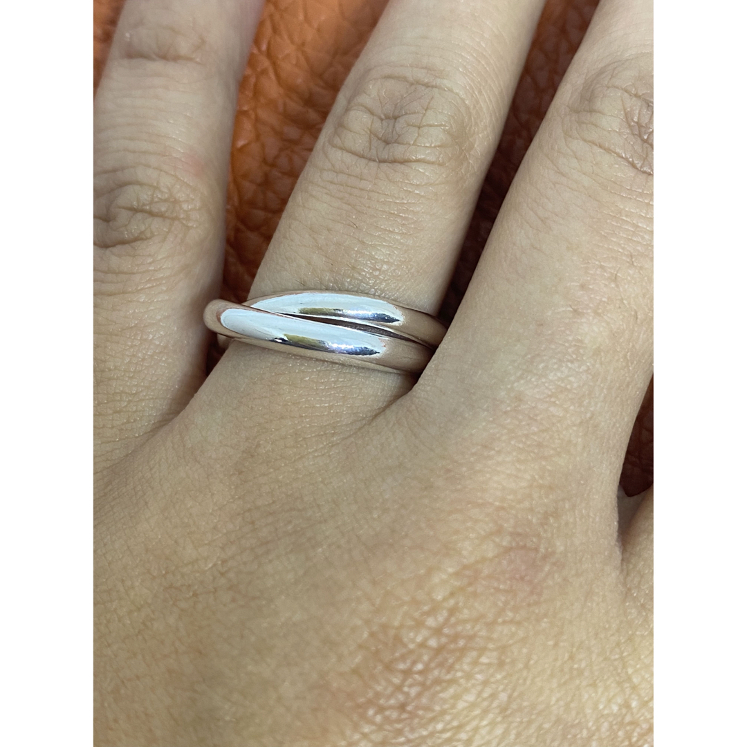 二連3ミリ　トリニティ　スターリングシルバー925リング　シンプル結婚指輪16号 メンズのアクセサリー(リング(指輪))の商品写真