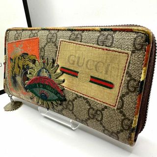 グッチ(Gucci)の【極美品✨】グッチ 長財布 ラウンドファスナー クーリエ GGスプリーム PVC(財布)