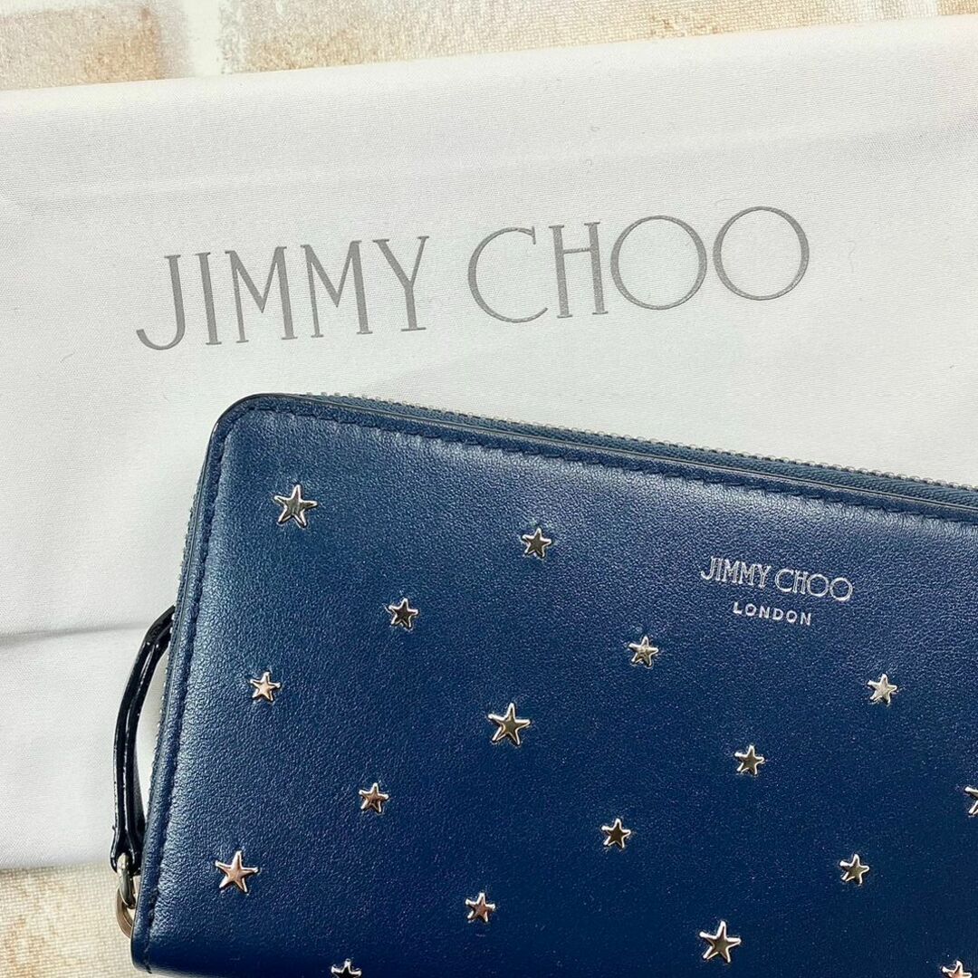 JIMMY CHOO(ジミーチュウ)の限定価格★JIMMY CHOO 長財布 ジミーチュウ 未使用 ネイビー 正規品 レディースのファッション小物(財布)の商品写真