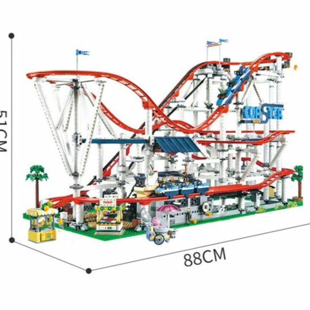 【モーター付き】箱なし LEGO互換 絶叫ローラーコースター ジェットコースター