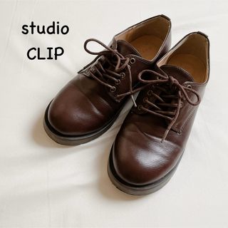 スタディオクリップ(STUDIO CLIP)の【studio CLIP】マニッシュシューズ ブラウン 革靴 レザー レディース(ローファー/革靴)