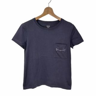 エルメス(Hermes)のエルメス 20AW Tシャツ クルーネック ポケット 刺繍 36 紺(Tシャツ(半袖/袖なし))