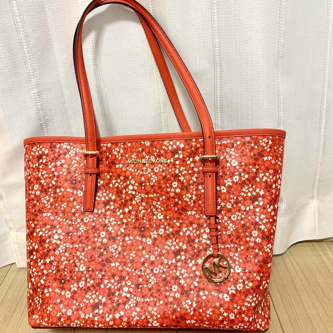 MICHEAL KORS マイケルコース バッグ 花 レッド