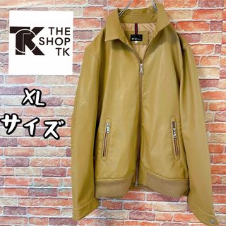 ザショップティーケー(THE SHOP TK)の【人気】THE SHOP TK フェイクレザージャケット　XL ベージュ　メンズ(レザージャケット)