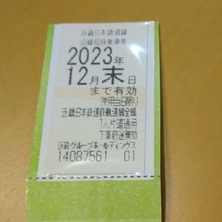 近鉄 株主優待乗車券 1枚 2023年12月末日まで(鉄道乗車券)