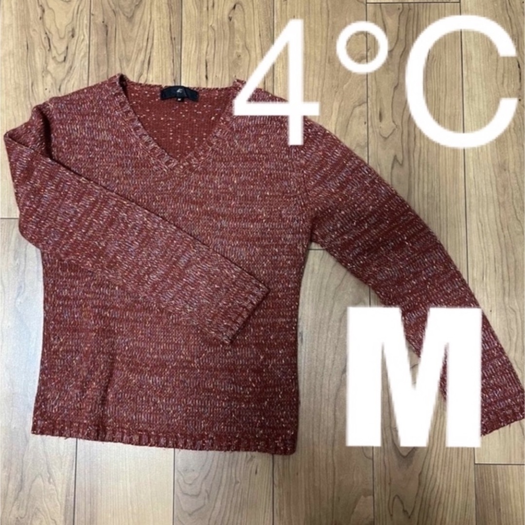 4℃(ヨンドシー)のMサイズ　4℃ ニット　赤茶色 レディースのトップス(ニット/セーター)の商品写真
