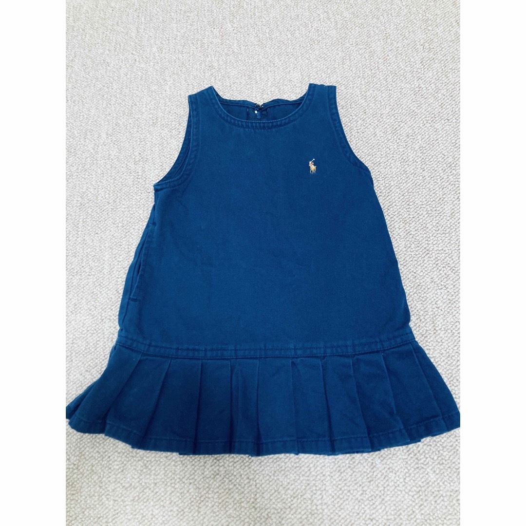 Ralph Lauren(ラルフローレン)のRALPH LAUREN  キッズデニム　ロゴ刺繍ワンピース　80cm キッズ/ベビー/マタニティのベビー服(~85cm)(ワンピース)の商品写真