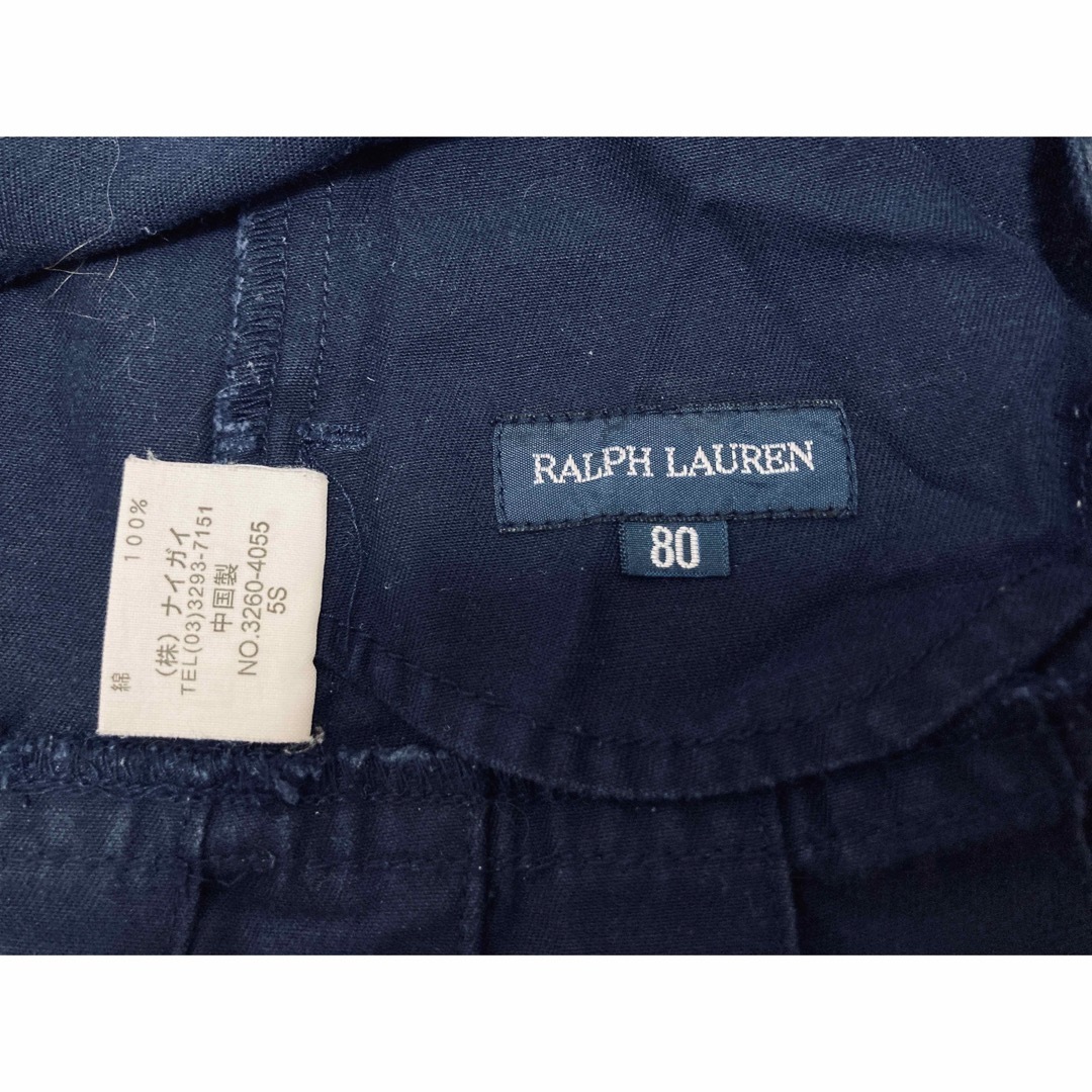 Ralph Lauren(ラルフローレン)のRALPH LAUREN  キッズデニム　ロゴ刺繍ワンピース　80cm キッズ/ベビー/マタニティのベビー服(~85cm)(ワンピース)の商品写真