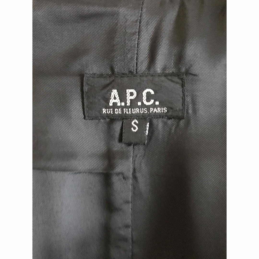 A.P.C(アーペーセー)の【美品】A.P.Cア－ぺ－セ－★ウ－ル100%黒 ステンカラーコ－ト★総裏 レディースのジャケット/アウター(チェスターコート)の商品写真