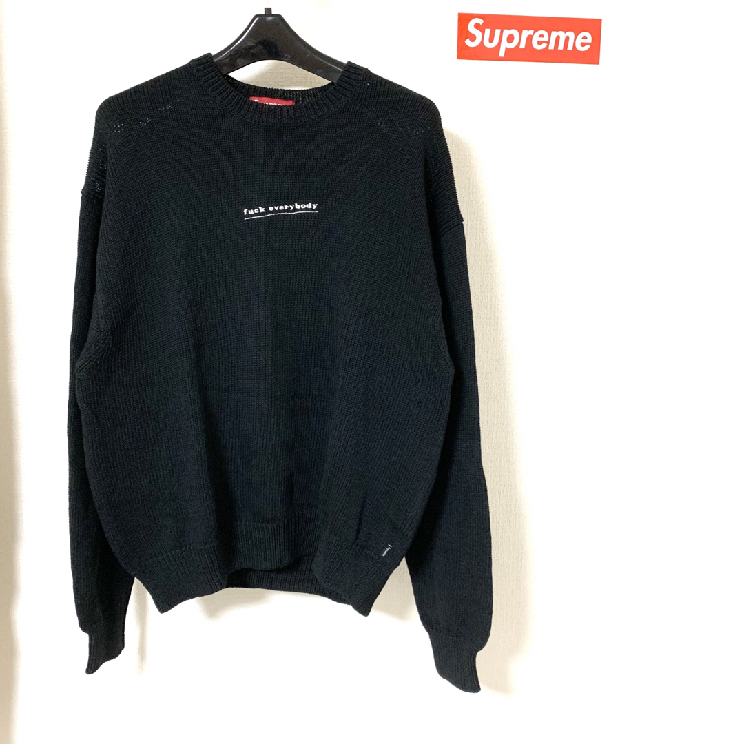 Supreme Fuck Everybody Sweater 黒 M