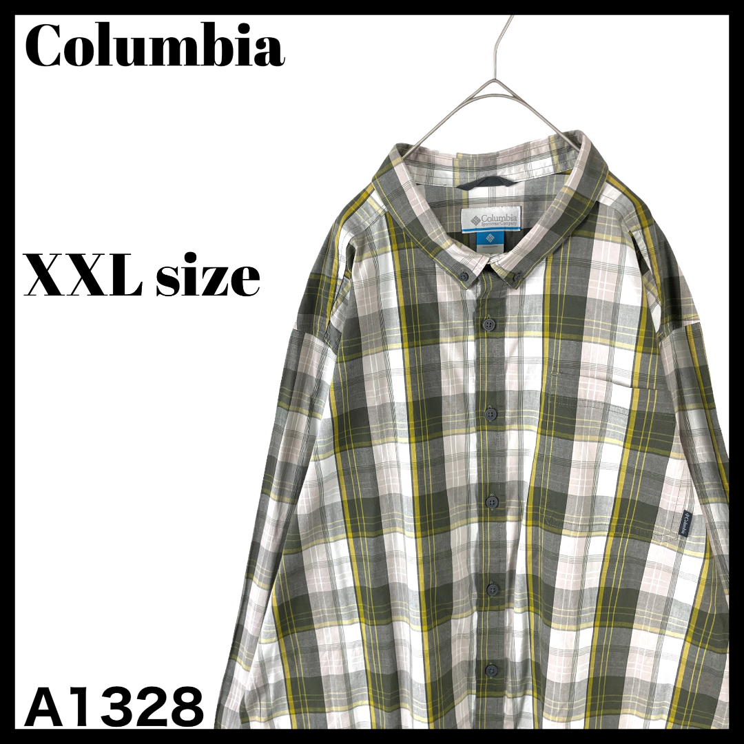Columbia(コロンビア)のコロンビア 長袖ボタンダウンシャツ チェックシャツ グレー イエロー XXL メンズのトップス(シャツ)の商品写真