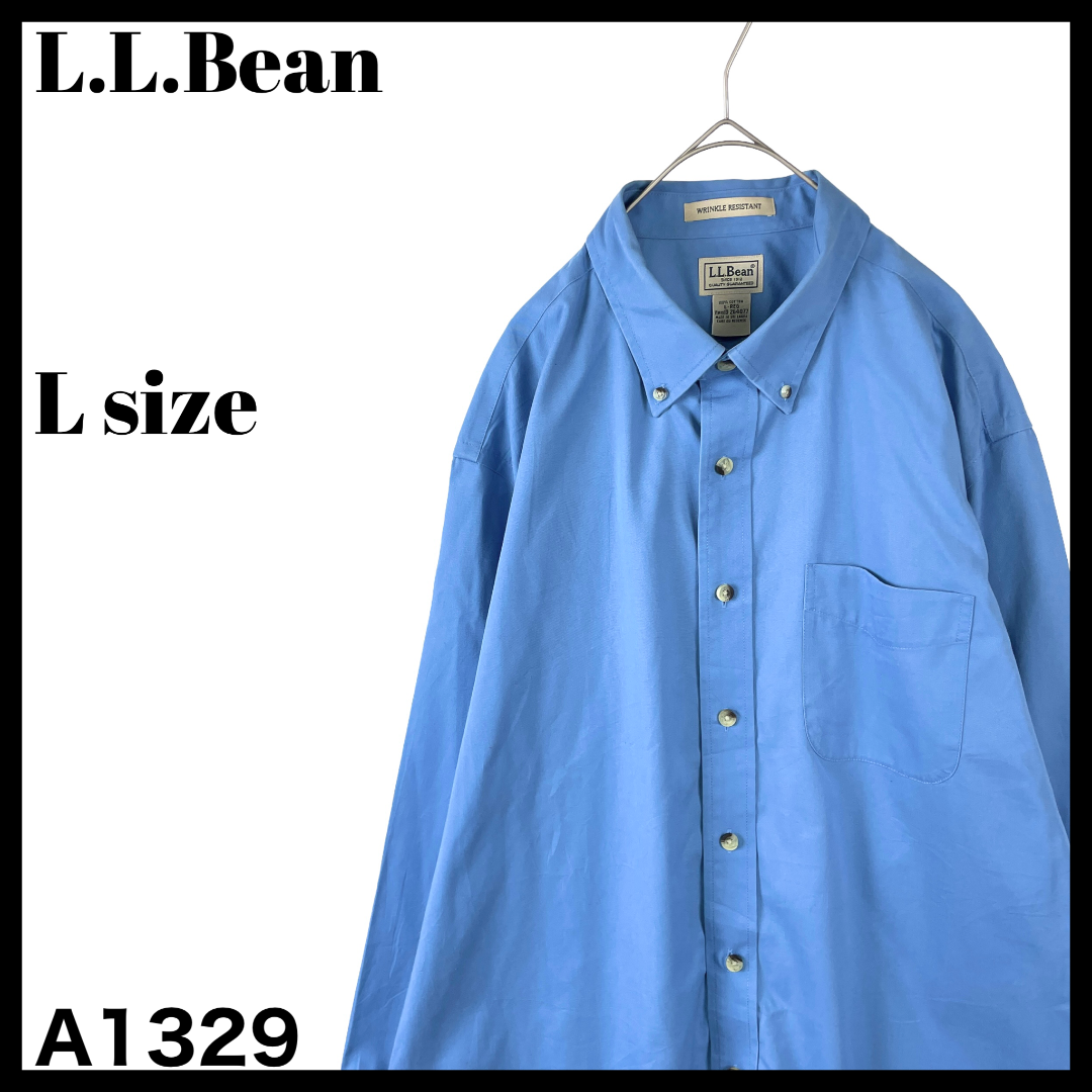 L LLBEAN シャツ ブルー エルエルビーン 青 L LLBEAN シャツ ブルー エルエルビーン 青