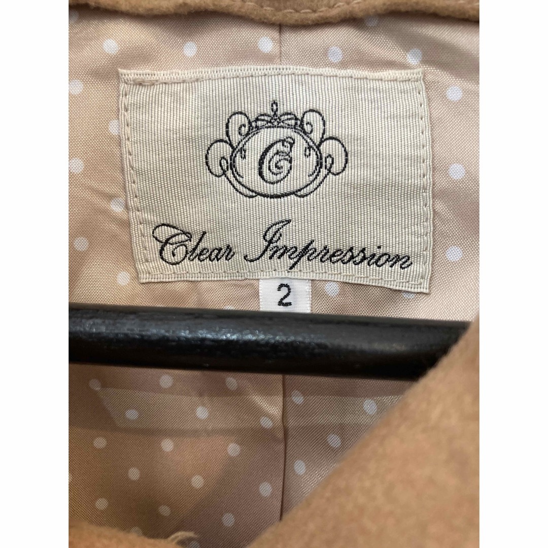 CLEAR IMPRESSION(クリアインプレッション)のクリアインプレッション ウールコート ロング キャメル Mサイズ レディースのジャケット/アウター(ロングコート)の商品写真