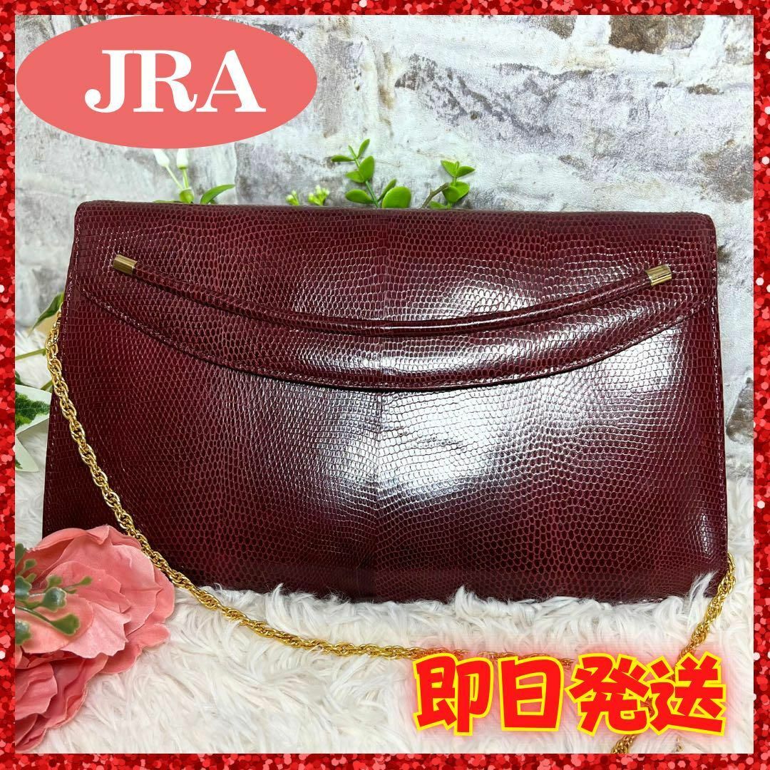 JRA パイソン ショルダーバッグ パーティー バッグ ワインレッド レディースのバッグ(ショルダーバッグ)の商品写真