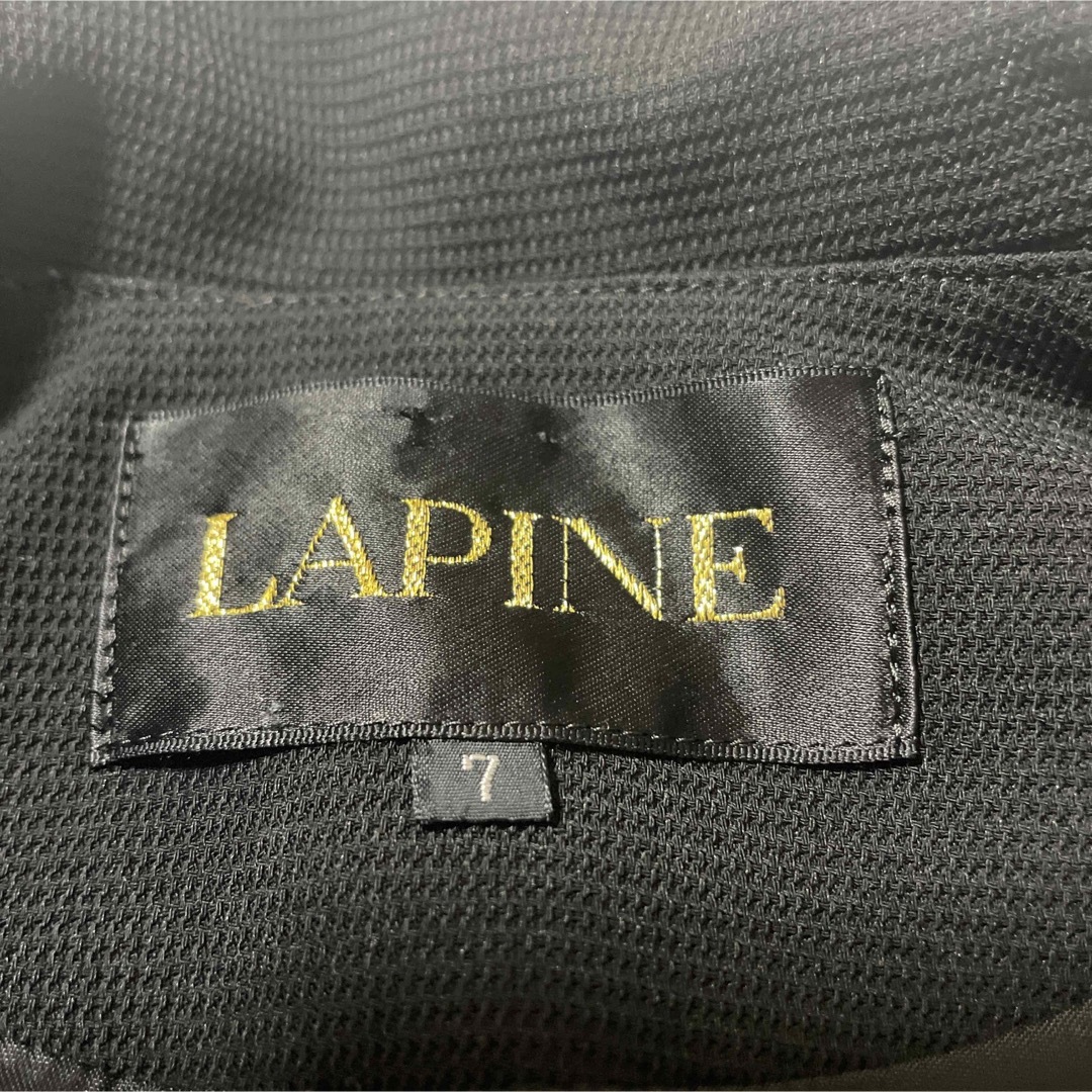 LAPINE(ラピーヌ)のLAPINE ラピーヌ　ブラックフォーマル　ワンピーススーツ　セットアップ　7号 レディースのフォーマル/ドレス(礼服/喪服)の商品写真