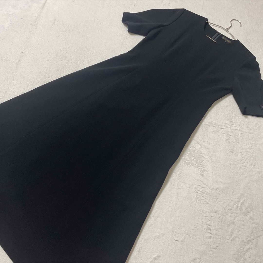 LAPINE(ラピーヌ)のLAPINE ラピーヌ　ブラックフォーマル　ワンピーススーツ　セットアップ　7号 レディースのフォーマル/ドレス(礼服/喪服)の商品写真