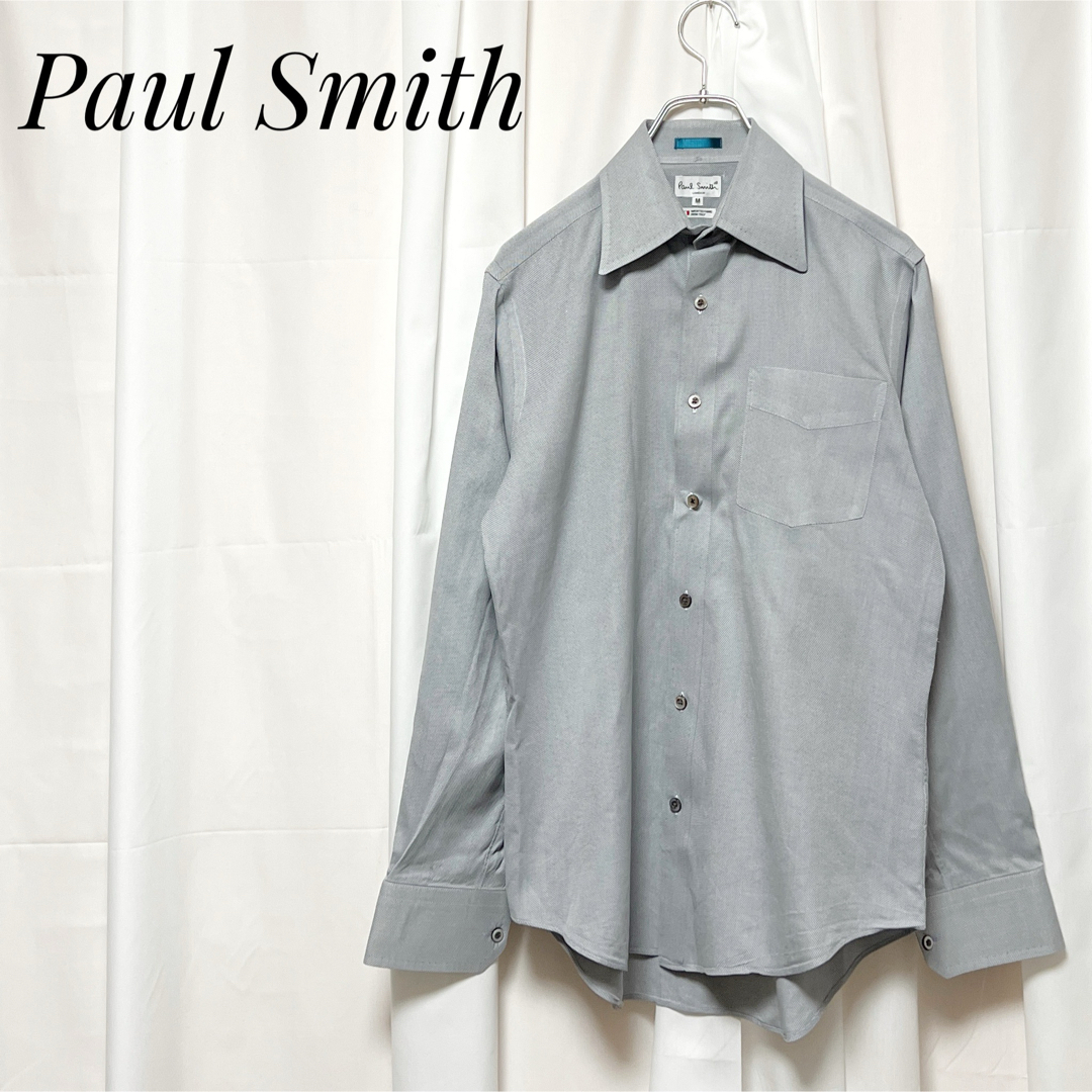 おしゃれPaul Smith ポールスミス シャツ ワイシャツ 長袖 格子柄 M グレー