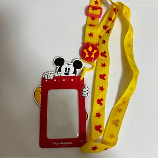 ディズニー(Disney)のDisney ディズニー ミッキーマウス パスケース カード入れ ストラップ(キャラクターグッズ)