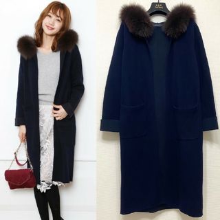 美品✨ジャスグリッティー ロングコート 冬服 ファー アンゴラ ウール 日本製