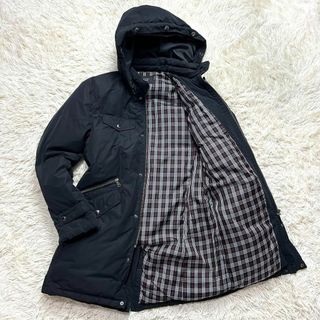 美品 入手困難★BLACK LABEL ダウンジャケット XL チェック柄 黒