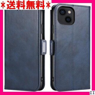 SN5 iPhone 14 Plus ケース 手帳型 適用 ロ ネイビー 180(モバイルケース/カバー)