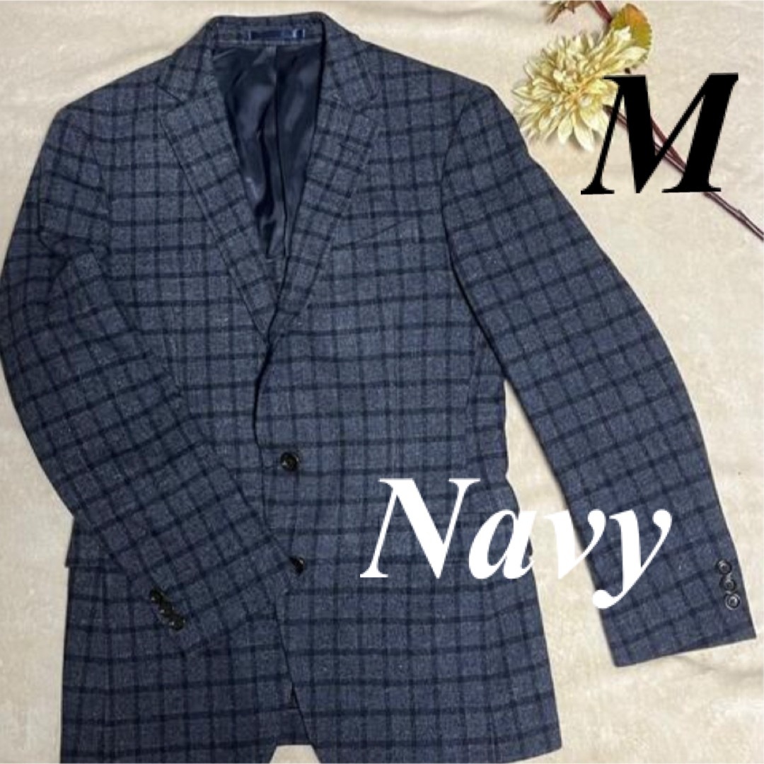 NAVY(ネイビー)の大特価 Navy ♡タグ付　表地毛67%  チェックジャケット　タグ付き　即発送 レディースのジャケット/アウター(テーラードジャケット)の商品写真