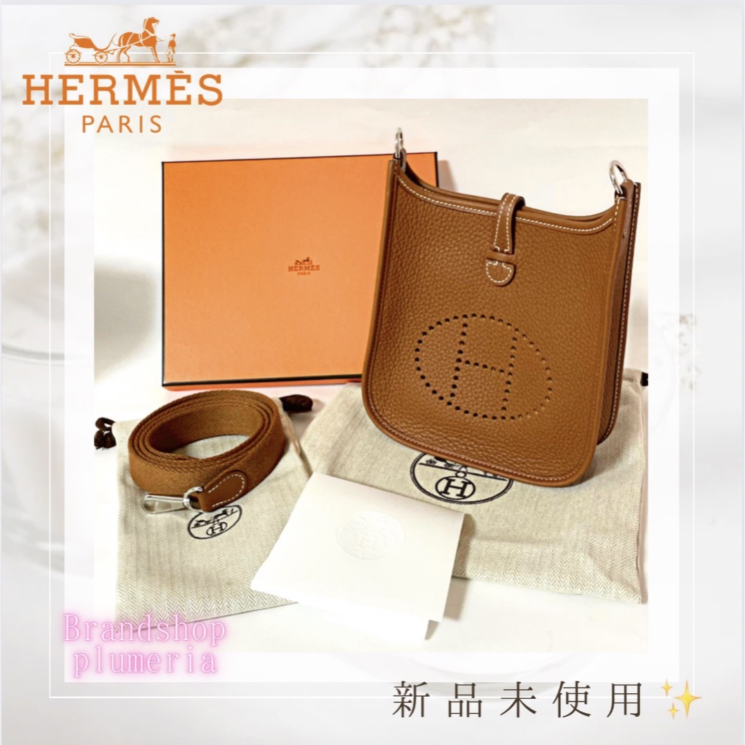 hermes【新品未使用】エヴリンTPM✨ゴールド×シルバー金具 ミニエヴ