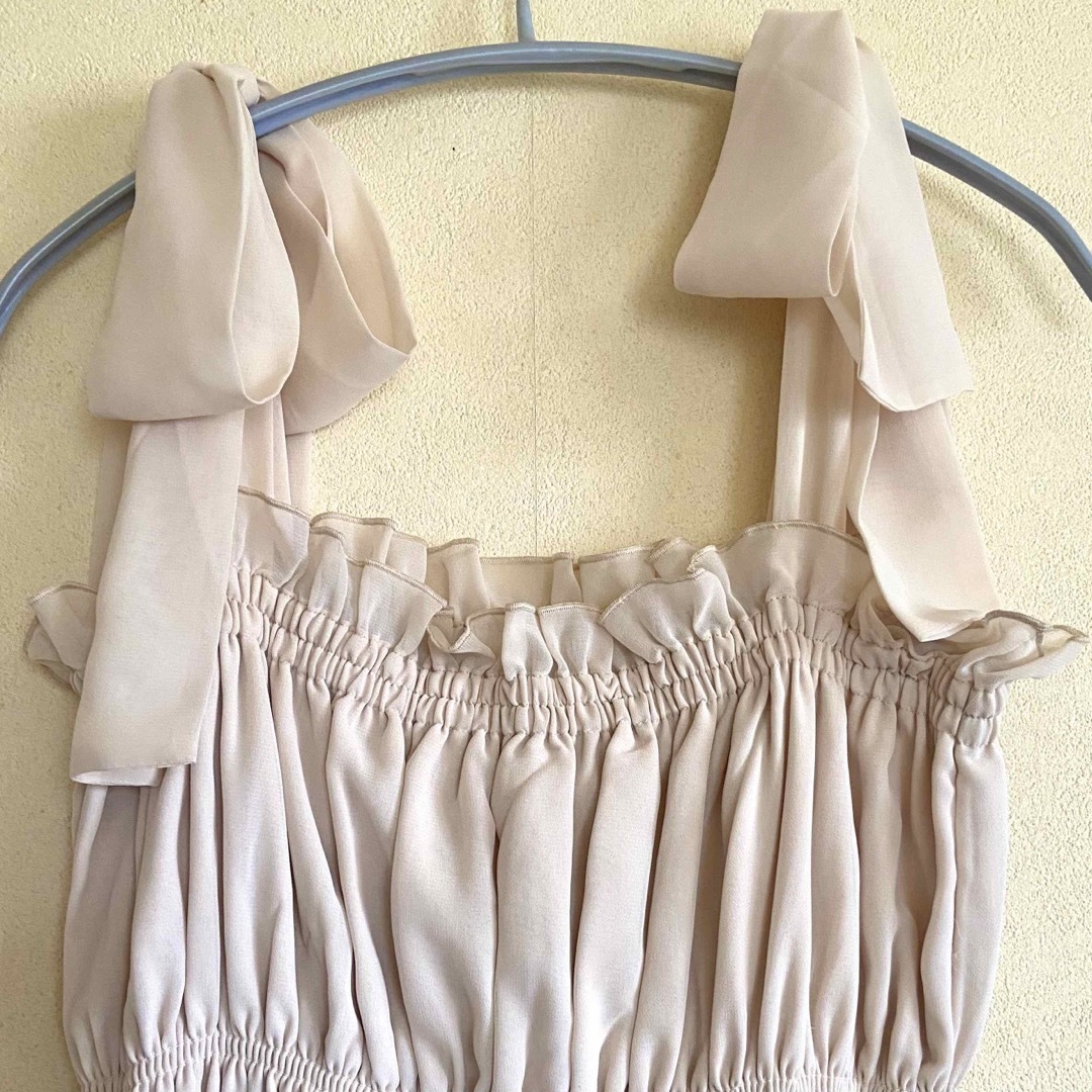 【最終値下げ】muguet chiffon ribbon shirring OP