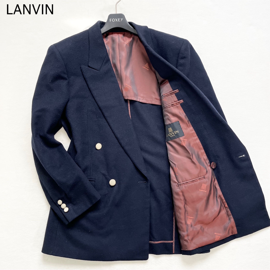 LANVIN - 【美品/カシミヤ混合】LANVIN PARIS 紺ブレ 金ボタン