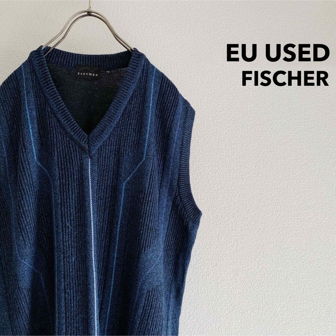 ドイツ製 “FISCHER” Rib Knit Vest / メリノウール混 メンズのトップス(ベスト)の商品写真