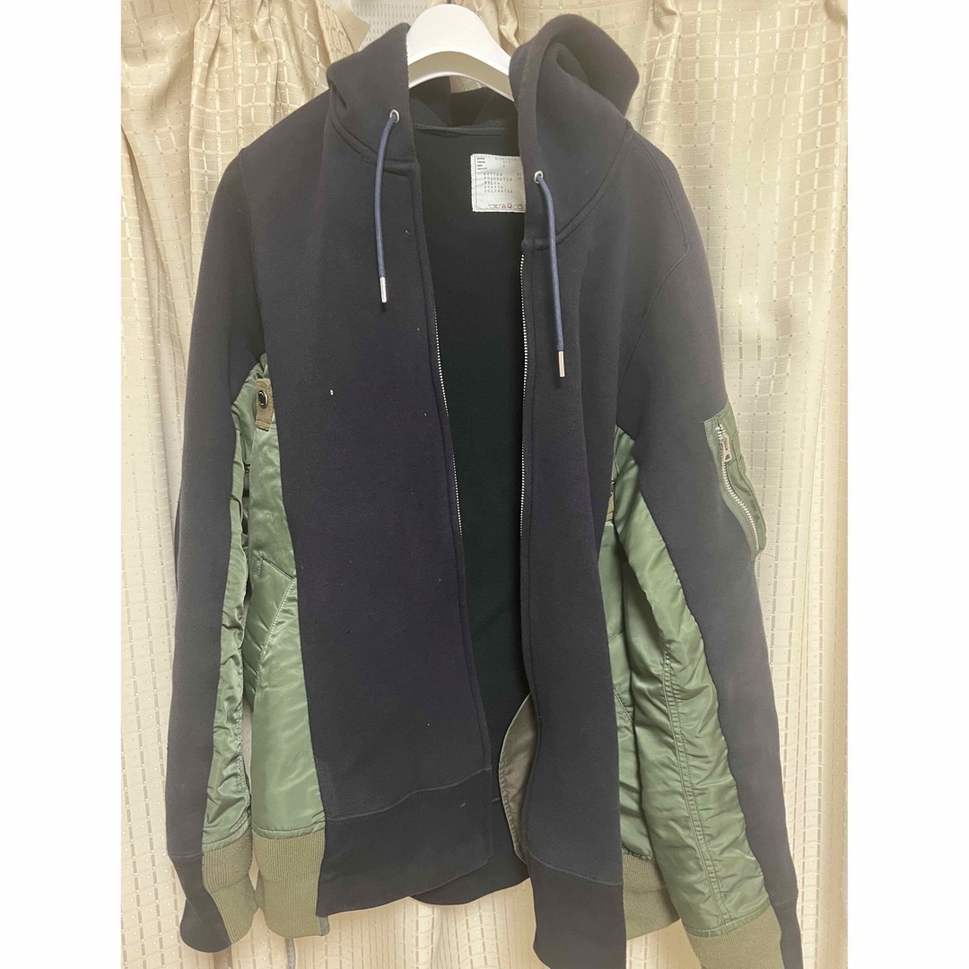 sacai(サカイ)のSponge Sweat x Nylon Twill Hoodie メンズのトップス(パーカー)の商品写真