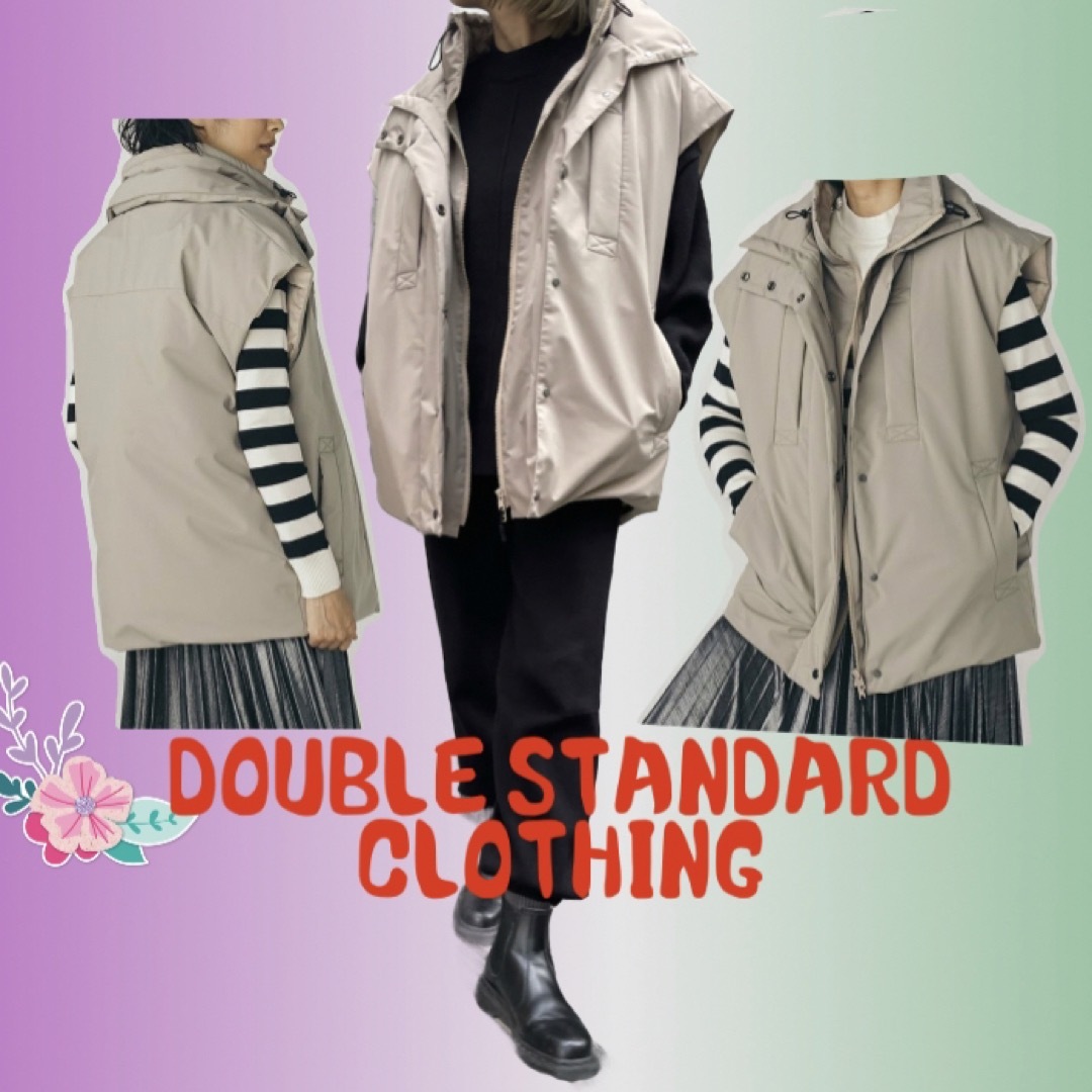 DOUBLE STANDARD CLOTHING(ダブルスタンダードクロージング)のダブルスタンダードクロージング　レイヤード風ダウンベスト レディースのジャケット/アウター(ダウンベスト)の商品写真