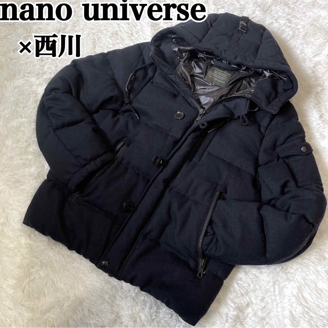 nano universe × 西川ダウン L ネイビー ダウンジャケット | フリマアプリ ラクマ