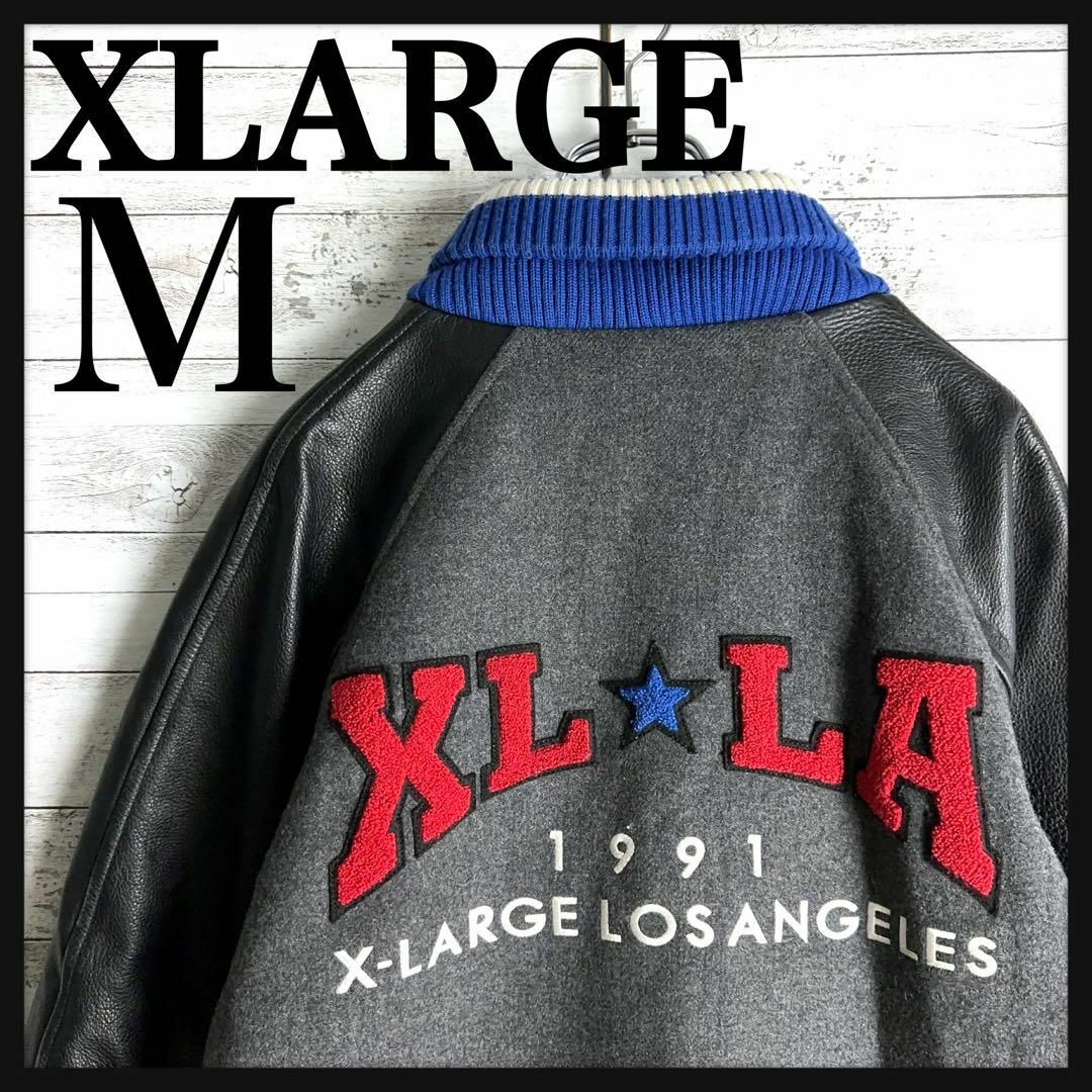 XLARGE - 8304【希少デザイン】エクストララージ☆袖レザーパイル地