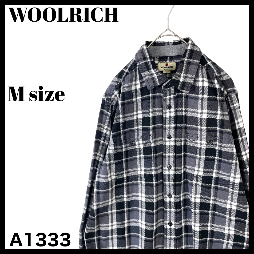 WOOLRICH(ウールリッチ)のメンズ ウールリッチ 長袖シャツ フランネルシャツ グレー系 チェック M 古着 メンズのトップス(シャツ)の商品写真