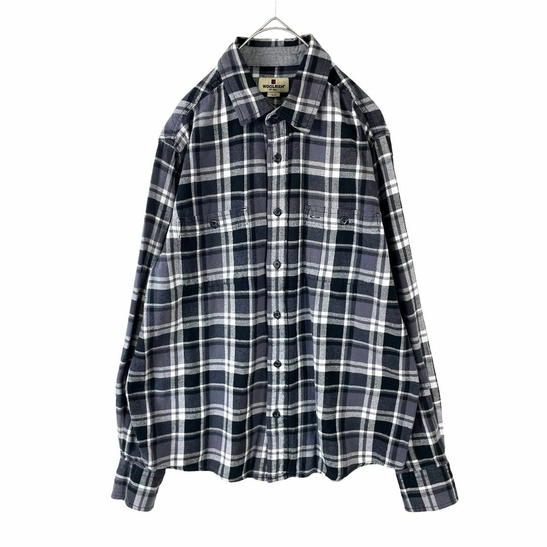 WOOLRICH(ウールリッチ)のメンズ ウールリッチ 長袖シャツ フランネルシャツ グレー系 チェック M 古着 メンズのトップス(シャツ)の商品写真