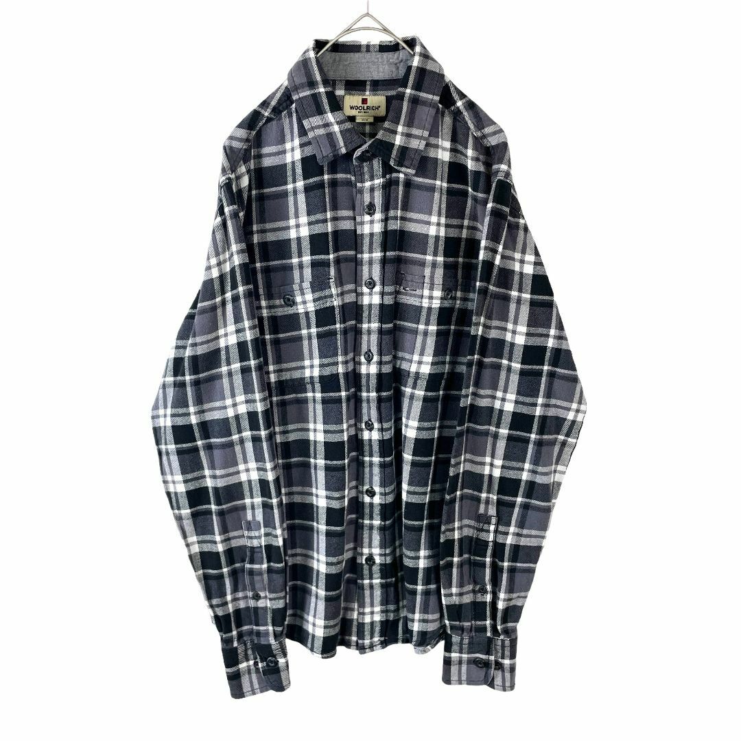 WOOLRICH(ウールリッチ)のメンズ ウールリッチ 長袖シャツ フランネルシャツ グレー系 チェック M 古着 メンズのトップス(シャツ)の商品写真