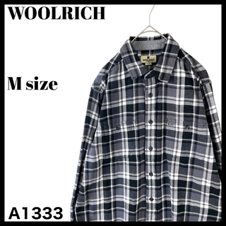 ウールリッチ(WOOLRICH)のメンズ ウールリッチ 長袖シャツ フランネルシャツ グレー系 チェック M 古着(シャツ)