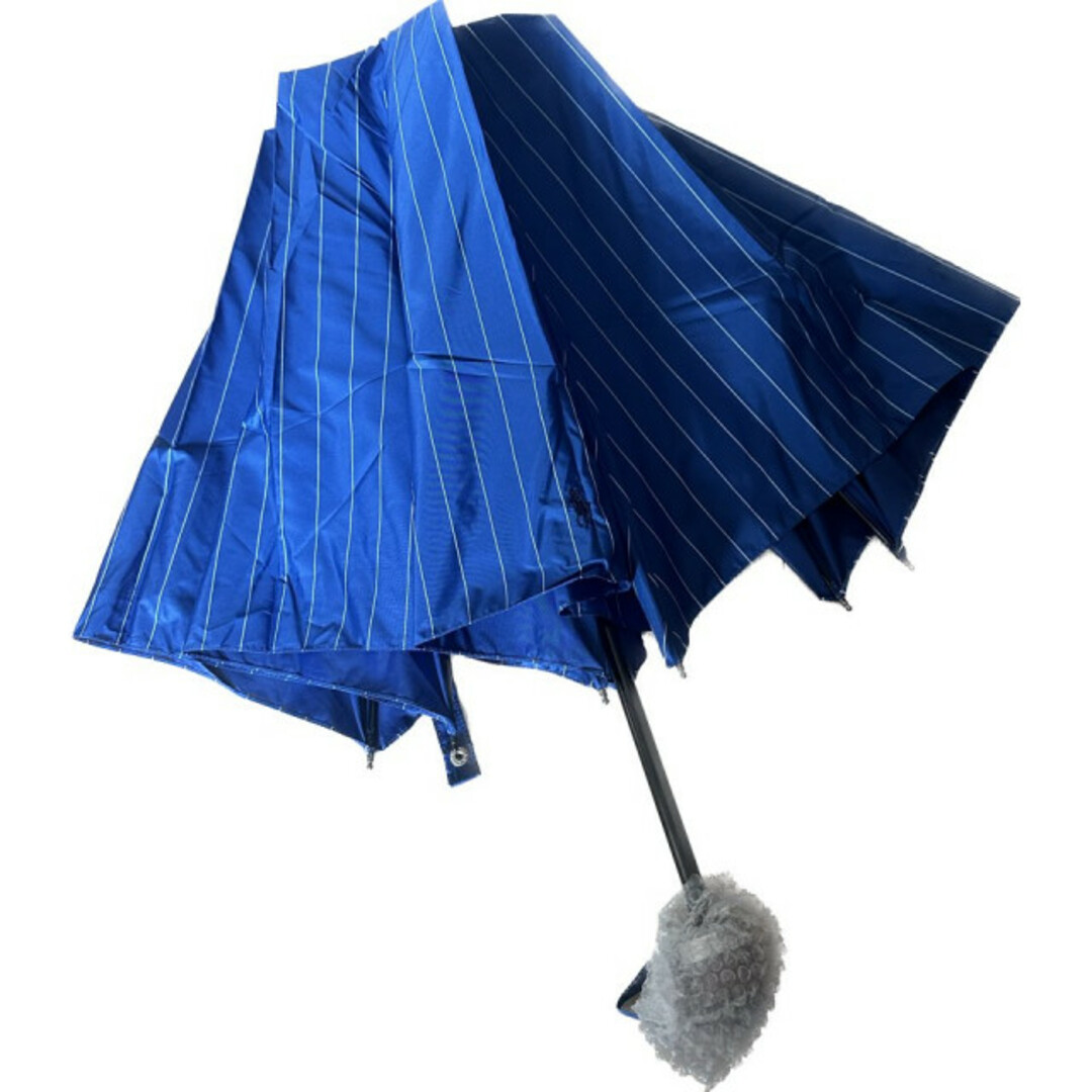 POLO RALPH LAUREN(ポロラルフローレン)の新品 女性用 レディース 折りたたみ傘 雨傘 ブルー ストライプ メンズのファッション小物(傘)の商品写真