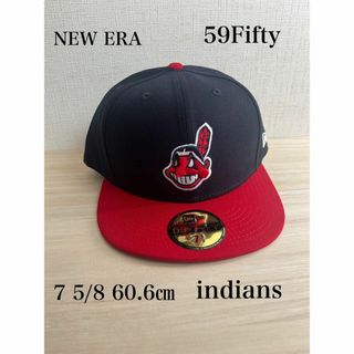 ニューエラ インディアンス キャップ ネイビー 59Fifty 7 5/8の通販 by