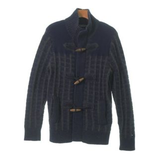 トミーヒルフィガー(TOMMY HILFIGER)のTOMMY HILFIGER カーディガン M 紺xグレー(チェック) 【古着】【中古】(カーディガン)