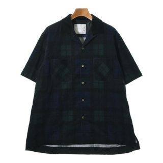 サカイ(sacai)のsacai サカイ カジュアルシャツ 2(M位) 紺x緑x黒(チェック) 【古着】【中古】(シャツ)