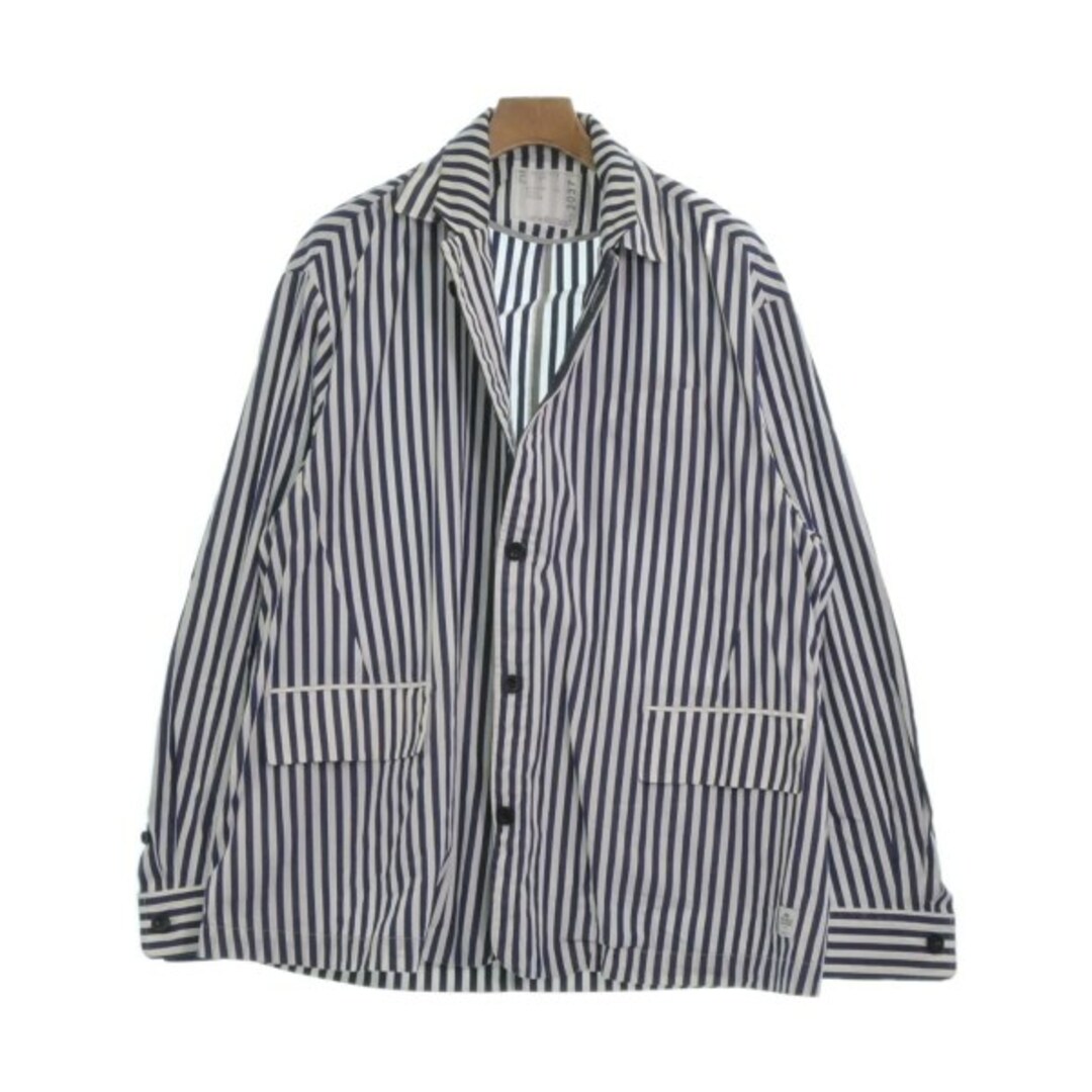 sacai(サカイ)のsacai サカイ ブルゾン（その他） 2(M位) 青x白(ストライプ) 【古着】【中古】 メンズのジャケット/アウター(その他)の商品写真