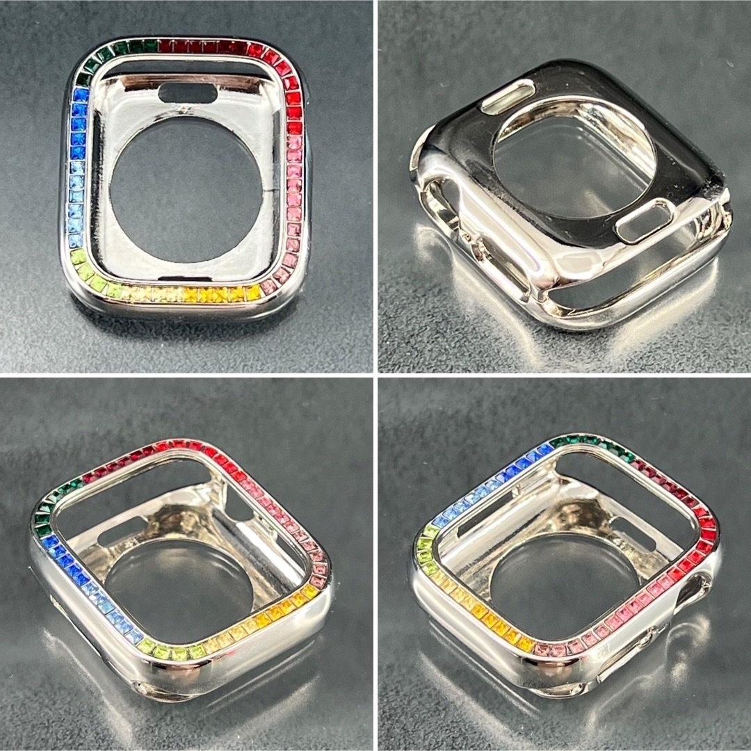 Apple Watch(アップルウォッチ)のアップルウォッチ用　本革ホットピンクレザーベルト　金属製czダイヤモンドケース レディースのファッション小物(腕時計)の商品写真