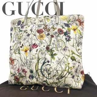 Gucci - GUCCI グッチ フローラ トートバッグ キャンバス×レザー 花柄