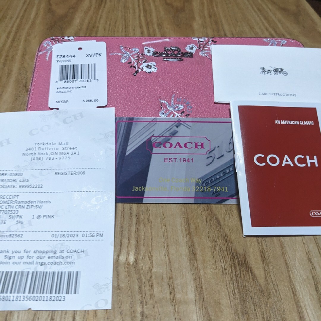 COACH(コーチ)のCOACH 長財布　花柄模様ピンク レディースのファッション小物(財布)の商品写真