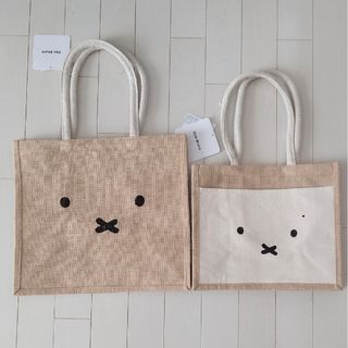 ミッフィー(miffy)のMiffy ☆ ミッフィー  ジュートバッグ МとＳ２個セット 新品未使用(エコバッグ)