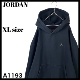 ジョーダン(Jordan Brand（NIKE）)のジョーダンブランド スウェットパーカー ワンポイント 袖刺繍 黒 US/XL(パーカー)