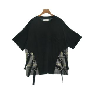 ファセッタズム(FACETASM)のFACETASM Tシャツ・カットソー 1(XXS位) 黒x白x黄(チェック) 【古着】【中古】(Tシャツ/カットソー(半袖/袖なし))